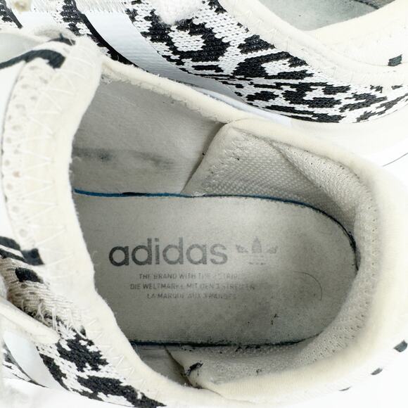 Adidas Women's Swift Run Black & White Leopard Print Sneakers 8.5 - Picture 6 of 7